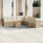 Garden sofa set with beige cushions 10 pieces synthetic rattan by , Garden sets - Ref: Foro24-3256023, Price: 684,82 €, Disco...