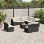 Garden sofa set 12 pieces with black synthetic rattan cushions by , Garden sets - Ref: Foro24-3256035, Price: 655,75 €, Disco...