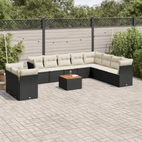 11-piece garden sofa set and black synthetic rattan cushions by , Garden sets - Ref: Foro24-3256049, Price: 647,37 €, Discoun...