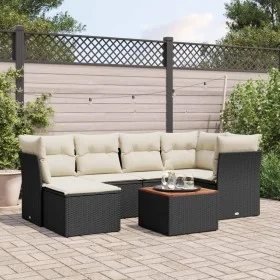 7-piece garden dining set and black synthetic rattan cushions by , Garden sets - Ref: Foro24-3256077, Price: 407,21 €, Discou...