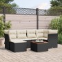 Set de comedor de jardín 7 pzas y cojines ratán sintético negro de , Conjuntos de jardín - Ref: Foro24-3256077, Precio: 411,94 €