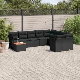 Garden sofa set 10 pieces with black synthetic rattan cushions by , Garden sets - Ref: Foro24-3256153, Price: 623,00 €, Disco...