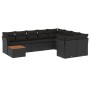 Gartensofa-Set 10-teilig mit schwarzen synthetischen Rattankissen von , Gartensets - Ref: Foro24-3256153, Preis: 647,07 €, Ra...