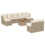Juego de sofás jardín con cojines beige 10 pzas ratán sintético de , Conjuntos de jardín - Ref: Foro24-3256191, Precio: 685,9...