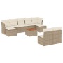 Juego de sofás jardín con cojines beige 10 pzas ratán sintético de , Conjuntos de jardín - Ref: Foro24-3256191, Precio: 652,4...