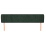 Cabecero de terciopelo verde oscuro 203x23x78/88 cm
