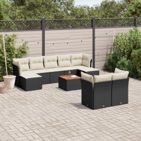 Garden sofa set 10 pieces with black synthetic rattan cushions by , Garden sets - Ref: Foro24-3256203, Price: 577,06 €, Disco...