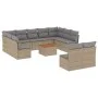 Gartensofa-Set mit beigem Kissenmix, 12-teilig aus PE-Rattan von , Gartensets - Ref: Foro24-3256220, Preis: 661,70 €, Rabatt: %