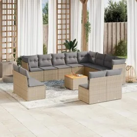 Juego de sofás jardín con cojines beige mezcla 13 pzas ratán PE de , Conjuntos de jardín - Ref: Foro24-3256262, Precio: 825,4...