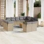 Garden sofa set with beige cushions mix 13 pieces PE rattan by , Garden sets - Ref: Foro24-3256283, Price: 878,50 €, Discount: %