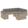 Gartensofa-Set mit beigem Kissenmix, 13-teilig, PE-Rattan von , Gartensets - Ref: Foro24-3256283, Preis: 892,33 €, Rabatt: %