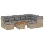Gartensofa-Set mit beigen Kissen, 10-teilig, synthetisches Rattan von , Gartensets - Ref: Foro24-3256297, Preis: 614,17 €, Ra...