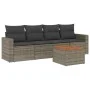 Garden sofa set with cushions 5 pieces gray synthetic rattan by , Garden sets - Ref: Foro24-3256333, Price: 305,89 €, Discoun...