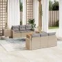 Garden sofa set with beige cushions mix 7 pieces PE rattan by , Garden sets - Ref: Foro24-3256346, Price: 545,18 €, Discount: %