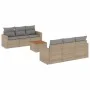 Garden sofa set with beige cushions mix 7 pieces PE rattan by , Garden sets - Ref: Foro24-3256346, Price: 545,18 €, Discount: %