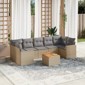 Gartensofa-Set mit beigem Kissenmix, 8-teilig aus PE-Rattan von , Gartensets - Ref: Foro24-3256367, Preis: 527,78 €, Rabatt: %