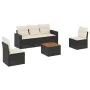6-teiliges Gartensofa-Set und schwarze synthetische Rattankissen von , Gartensets - Ref: Foro24-3256392, Preis: 329,39 €, Rab...