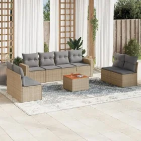 Garden sofa set with beige cushions mix 9 pieces PE rattan by , Garden sets - Ref: Foro24-3256416, Price: 542,53 €, Discount: %