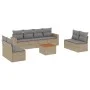 Juego de sofás jardín con cojines beige mezcla 9 pzas ratán PE de , Conjuntos de jardín - Ref: Foro24-3256416, Precio: 541,75...