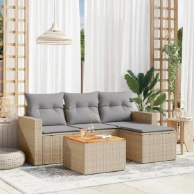 Garden sofa set with beige cushions mix 5 pieces PE rattan by , Garden sets - Ref: Foro24-3256423, Price: 347,04 €, Discount: %
