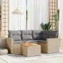Garden sofa set with beige cushions mix 5 pieces PE rattan by , Garden sets - Ref: Foro24-3256437, Price: 366,21 €, Discount: %