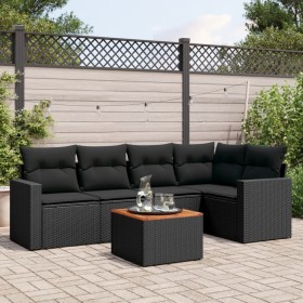 6-piece garden sofa set and black synthetic rattan cushions by , Garden sets - Ref: Foro24-3256440, Price: 410,58 €, Discount: %