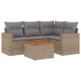 Garden sofa set with beige cushions mix 5 pieces PE rattan by , Garden sets - Ref: Foro24-3256437, Price: 385,93 €, Discount: %
