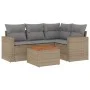 Garden sofa set with beige cushions mix 5 pieces PE rattan by , Garden sets - Ref: Foro24-3256437, Price: 366,21 €, Discount: %