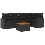 6-teiliges Gartensofa-Set und schwarze synthetische Rattankissen von , Gartensets - Ref: Foro24-3256440, Preis: 410,58 €, Rab...