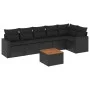 7-teiliges Garten-Essset und schwarze Kissen aus synthetischem Rattan von , Gartensets - Ref: Foro24-3256461, Preis: 440,39 €...