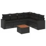 7-teiliges Garten-Essset und schwarze Kissen aus synthetischem Rattan von , Gartensets - Ref: Foro24-3256468, Preis: 455,00 €...