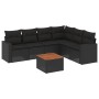 Set de comedor de jardín 7 pzas y cojines ratán sintético negro de , Conjuntos de jardín - Ref: Foro24-3256468, Precio: 451,4...