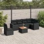 Set de comedor de jardín 7 pzas y cojines ratán sintético negro de , Conjuntos de jardín - Ref: Foro24-3256475, Precio: 441,0...