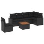 Set de comedor de jardín 7 pzas y cojines ratán sintético negro de , Conjuntos de jardín - Ref: Foro24-3256475, Precio: 451,4...