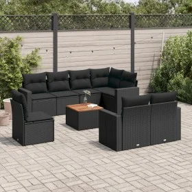 8-teiliges Gartensofa-Set und schwarze synthetische Rattankissen von , Gartensets - Ref: Foro24-3256489, Preis: 554,05 €, Rab...