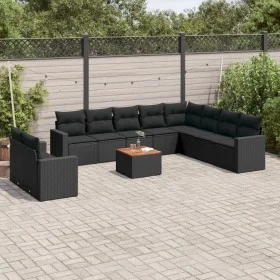 11-teilige Gartensofagarnitur und schwarze synthetische Rattankissen von , Gartensets - Ref: Foro24-3256524, Preis: 725,62 €,...