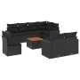 8-teiliges Gartensofa-Set und schwarze synthetische Rattankissen von , Gartensets - Ref: Foro24-3256545, Preis: 617,83 €, Rab...