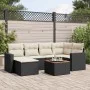 Set de comedor de jardín 7 pzas y cojines ratán sintético negro de , Conjuntos de jardín - Ref: Foro24-3256553, Precio: 405,9...