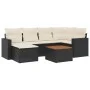Set de comedor de jardín 7 pzas y cojines ratán sintético negro de , Conjuntos de jardín - Ref: Foro24-3256553, Precio: 405,9...