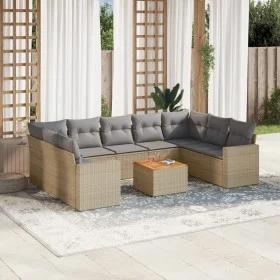 Gartensofa-Set mit beigen Kissen, 10-teilig, synthetisches Rattan von , Gartensets - Ref: Foro24-3256598, Preis: 671,03 €, Ra...