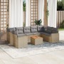 Gartensofa-Set mit beigen Kissen, 10-teilig, synthetisches Rattan von , Gartensets - Ref: Foro24-3256598, Preis: 671,27 €, Ra...