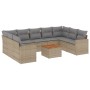 Gartensofa-Set mit beigen Kissen, 10-teilig, synthetisches Rattan von , Gartensets - Ref: Foro24-3256598, Preis: 671,27 €, Ra...