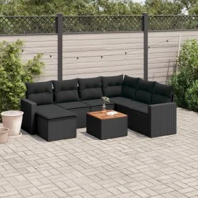 8-teiliges Gartensofa-Set und schwarze synthetische Rattankissen von , Gartensets - Ref: Foro24-3256566, Preis: 494,67 €, Rab...