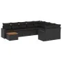 Gartensofa-Set 10-teilig mit schwarzen synthetischen Rattankissen von , Gartensets - Ref: Foro24-3256615, Preis: 637,50 €, Ra...
