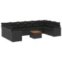 11-teilige Gartensofagarnitur und schwarze synthetische Rattankissen von , Gartensets - Ref: Foro24-3256622, Preis: 674,22 €,...