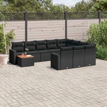 11-piece garden sofa set and black synthetic rattan cushions by , Garden sets - Ref: Foro24-3256636, Price: 674,49 €, Discoun...