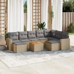 Gartensofa-Set mit beigen Kissen, 10-teilig, synthetisches Rattan von , Gartensets - Ref: Foro24-3256738, Preis: 628,11 €, Ra...