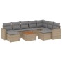Gartensofa-Set mit beigen Kissen, 10-teilig, synthetisches Rattan von , Gartensets - Ref: Foro24-3256738, Preis: 639,27 €, Ra...