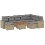 Juego de sofás jardín con cojines beige 10 pzas ratán sintético de , Conjuntos de jardín - Ref: Foro24-3256738, Precio: 628,5...