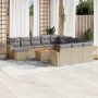 Garden sofa set with beige cushions mix 13 pieces PE rattan by , Garden sets - Ref: Foro24-3256759, Price: 874,78 €, Discount: %